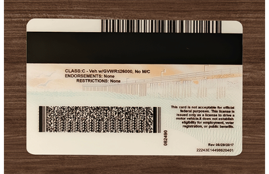 California Fake IDs California Fake id front side