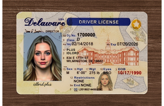 Delaware Fake IDs Delaware Fake id front side