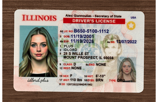 Illinois Fake IDs Illinois Fake id front side
