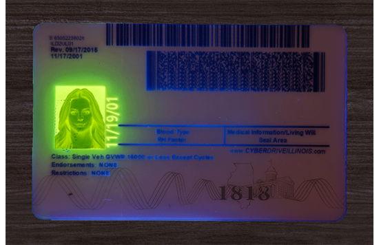 Illinois Fake IDs Illinois Fake id front side