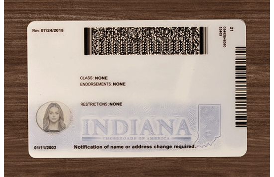 Indiana Fake IDs Indiana Fake id front side