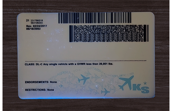 Kansas Fake IDs Kansas Fake id front side