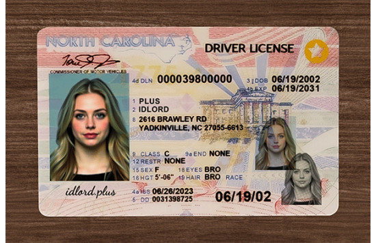 North Carolina Fake IDs North Carolina Fake id front side