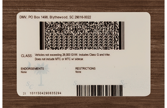 South Carolina Fake IDs South Carolina Fake id front side