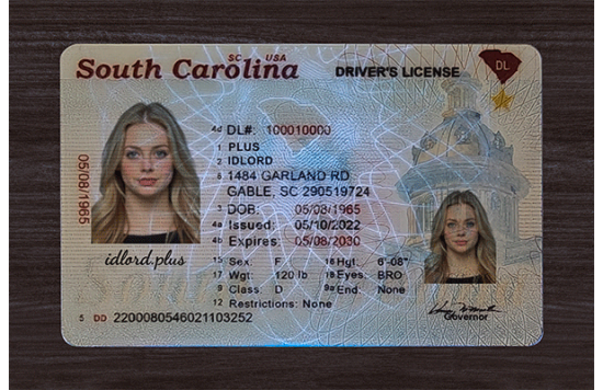 South Carolina Fake IDs South Carolina Fake id front side
