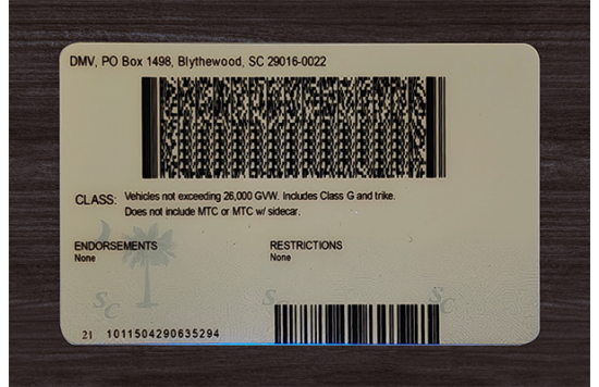South Carolina Fake IDs South Carolina Fake id front side