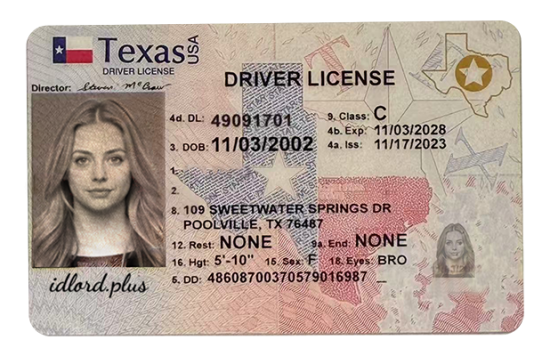 Texas Fake Dirvers Licence (upgrade version) Texas Fake id front side