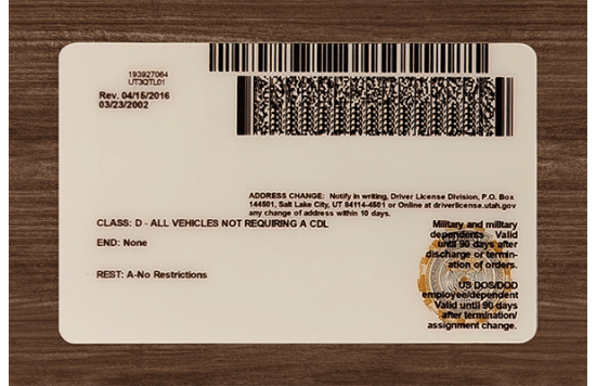 Utah Fake Dirvers Licence Utah Fake id front side